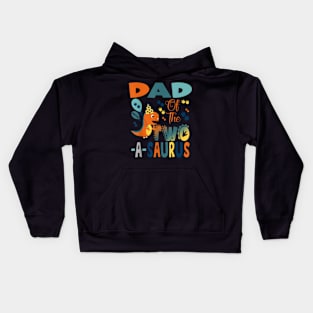 Dad Of The Two A Saurus 2Nd Birthday Dinosaur Party Kids Hoodie